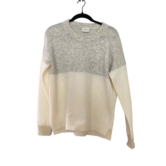 Wrap London two tone Grey and White Mohair Merino Blend sweater US 6 - Picture 1 of 9